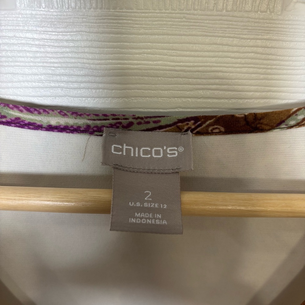 Chico's Maxi Dress Size 12 Sleeveless Boho Chiffon Floral Flowy Lined Summer - Picture 3 of 9